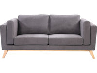 Divano in tessuto "Elizabeth" - 196 x 87 x 84 cm - 3 posti - Grigio scuro