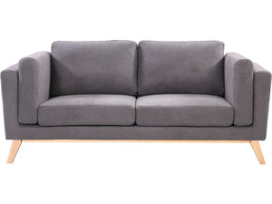 Divano in tessuto "Elizabeth" - 196 x 87 x 84 cm - 3 posti - Grigio scuro