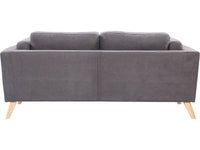 Divano in tessuto "Elizabeth" - 196 x 87 x 84 cm - 3 posti - Grigio scuro