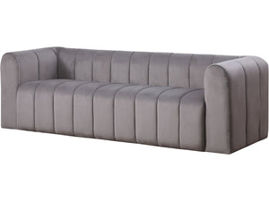 Divano in velluto a 3 posti "Victor Hugo" - 240 x 90 x 76 cm - Grigio