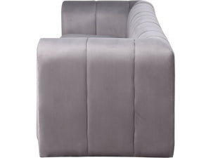 Divano in velluto a 3 posti "Victor Hugo" - 240 x 90 x 76 cm - Grigio