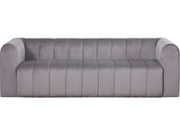 Divano in velluto a 3 posti "Victor Hugo" - 240 x 90 x 76 cm - Grigio