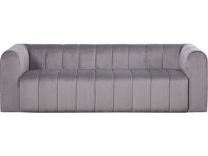 Divano in velluto a 3 posti "Victor Hugo" - 240 x 90 x 76 cm - Grigio