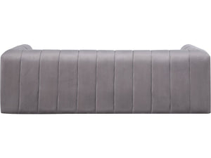 Divano in velluto a 3 posti "Victor Hugo" - 240 x 90 x 76 cm - Grigio