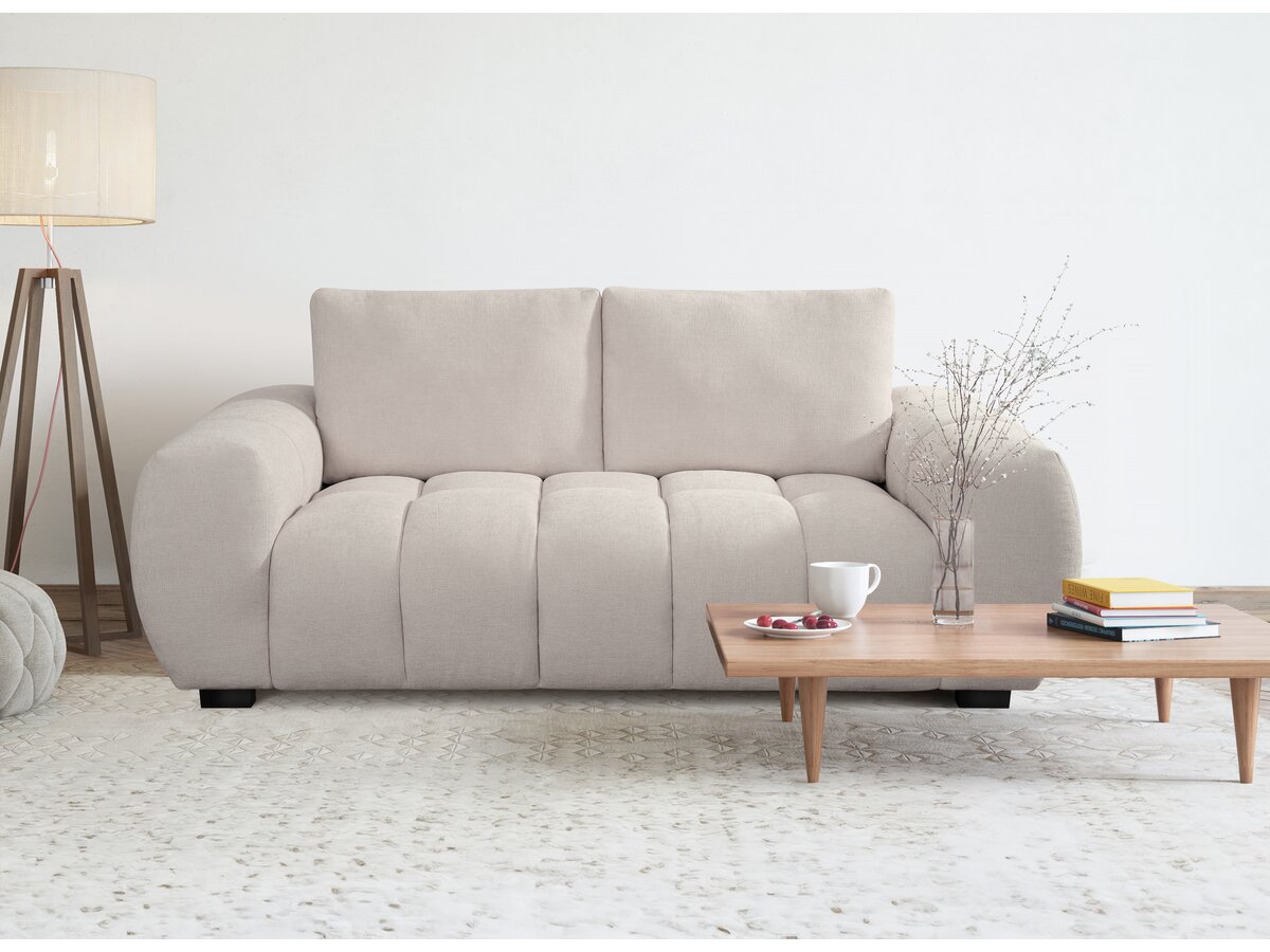 Divano in tessuto ciniglia "Cambon" - 3 posti - Beige