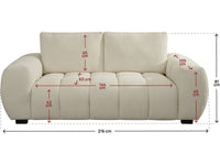 Divano in tessuto ciniglia "Cambon" - 3 posti - Beige