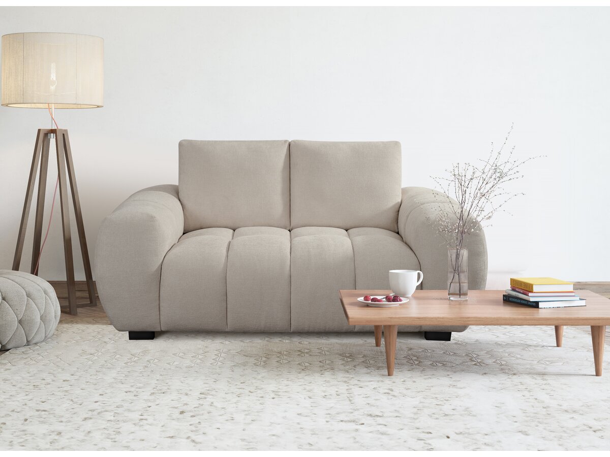 Divano in tessuto ciniglia "Cambon" - 2 posti - Beige