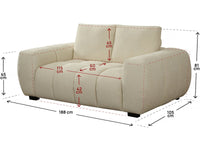 Divano in tessuto ciniglia "Cambon" - 2 posti - Beige