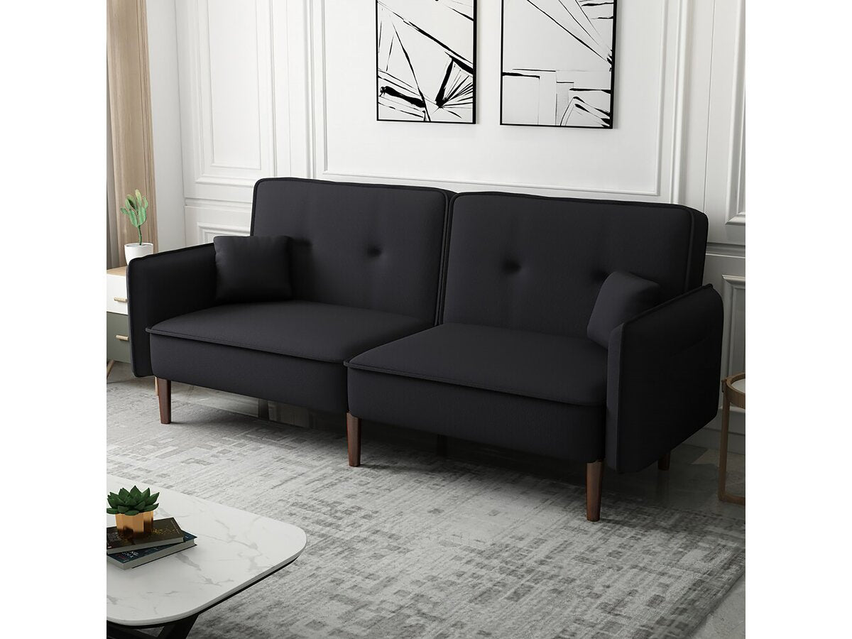 Divano dritto trasformabile "Caspian" - Nero