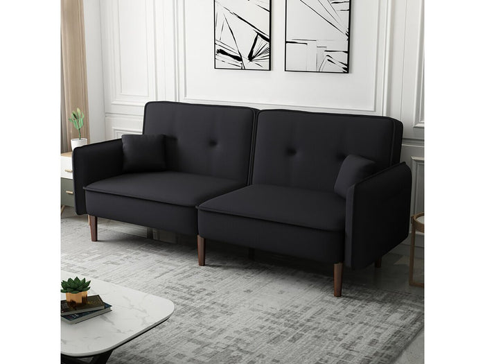 Divano dritto trasformabile "Caspian" - Nero