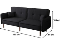 Divano dritto trasformabile "Caspian" - Nero