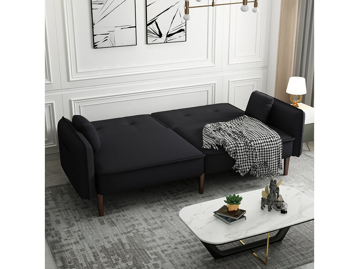 Divano dritto trasformabile "Caspian" - Nero