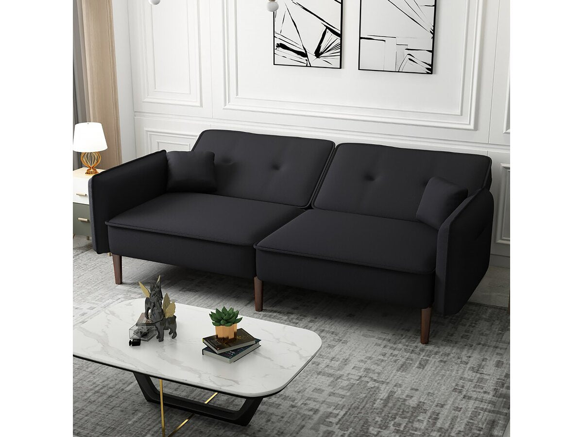 Divano dritto trasformabile "Caspian" - Nero