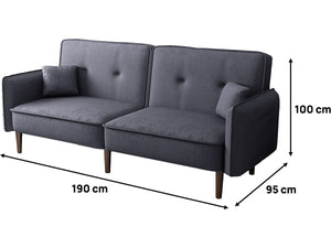 Divano trasformabile dritto click clac "Caspian" - Grigio