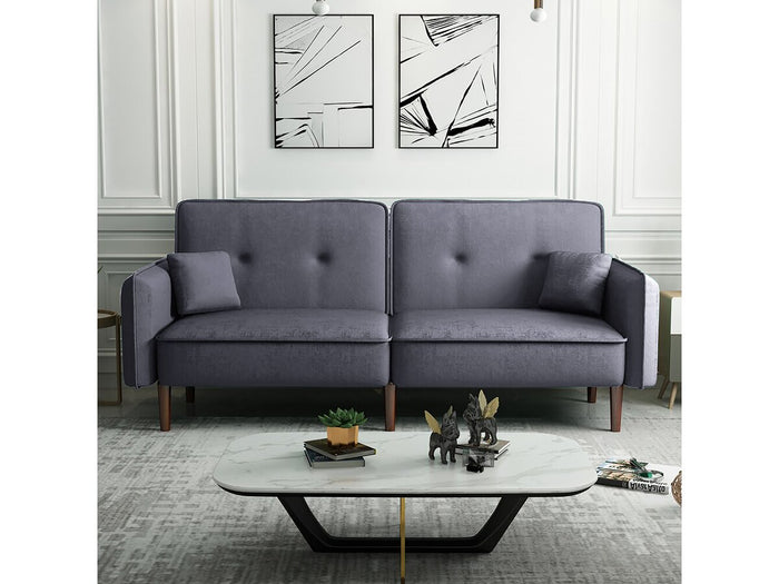 Divano trasformabile dritto click clac "Caspian" - Grigio