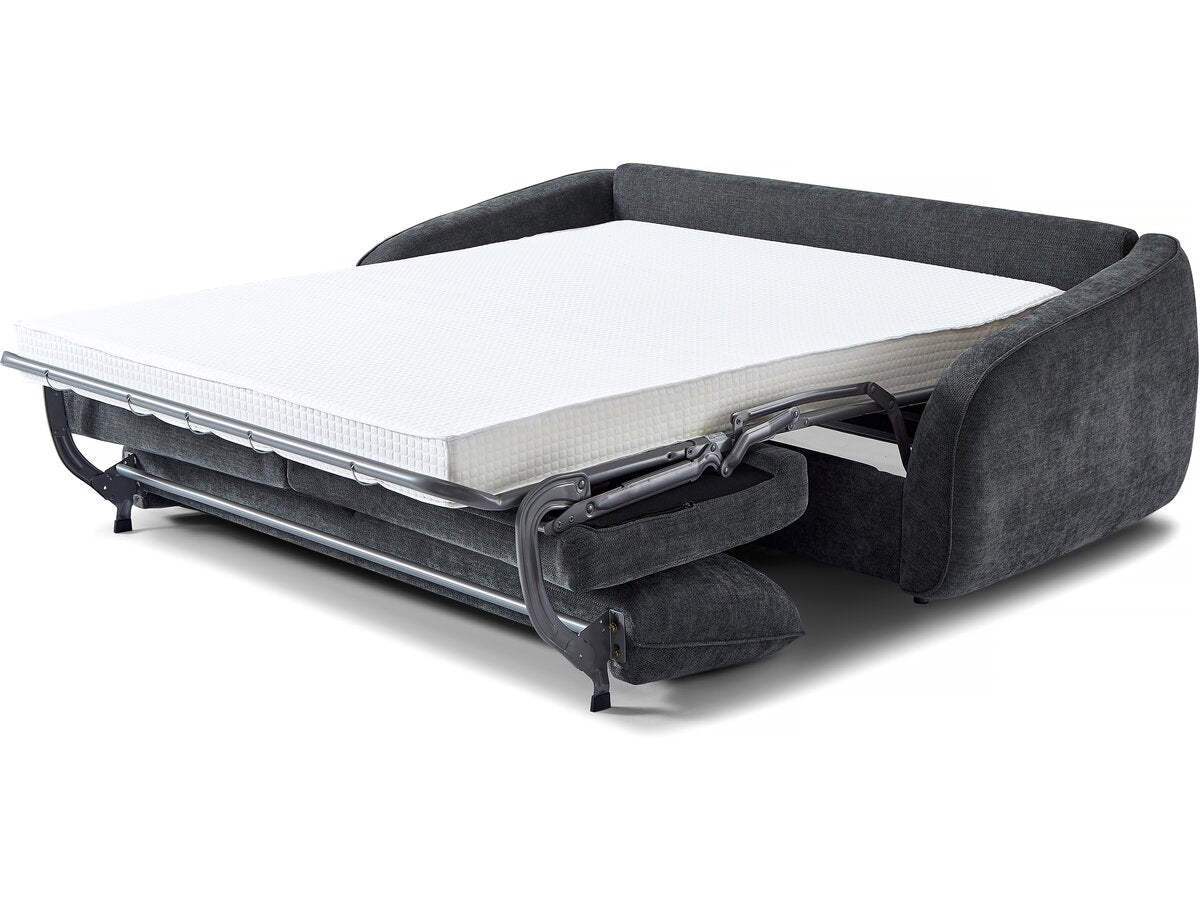 Divano trasformabile express "Laurie" in tessuto testurizzato - letto 140 cm - 3 posti - Grigio