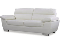 Divano in pelle / PVC rigenerato "DALLAS" - 3 posti - Bianco
