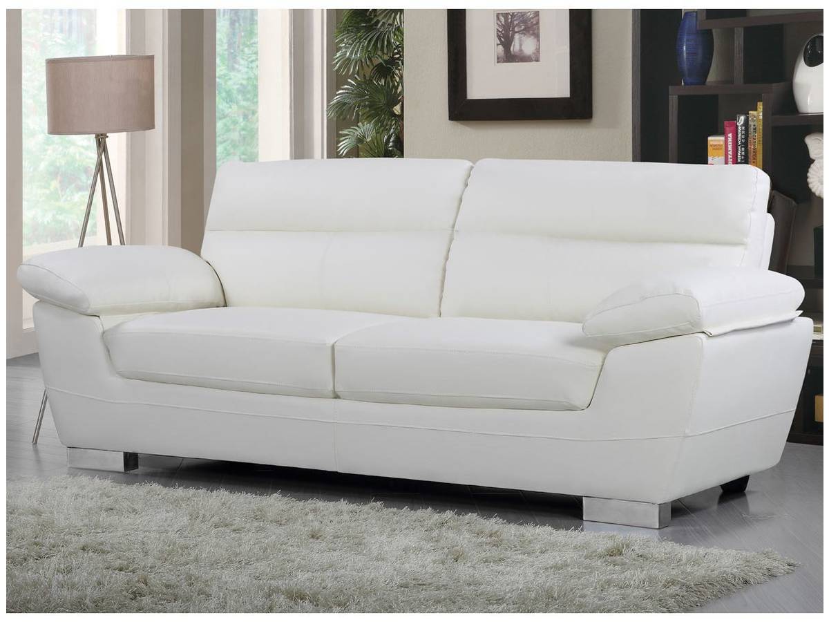 Divano in pelle / PVC rigenerato "DALLAS" - 3 posti - Bianco