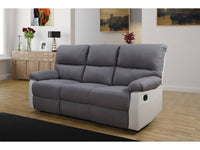 Divano relax "Lincoln" - 3 posti --Bianco/Grigio chiaro