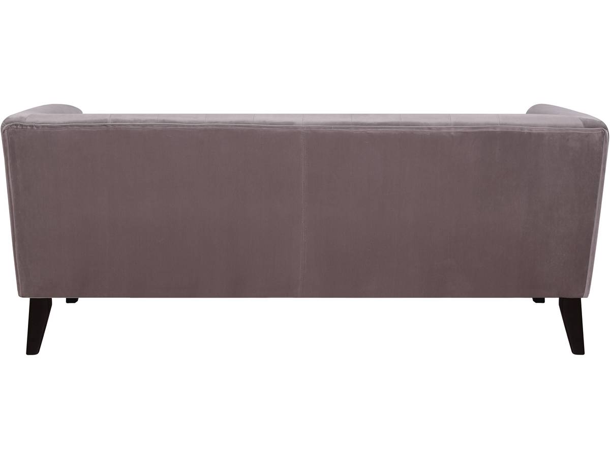 Divano dritto fisso in velluto "Vanessa" - 3 posti a sedere - Grigio chiaro