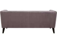 Divano dritto fisso in velluto "Vanessa" - 3 posti a sedere - Grigio chiaro