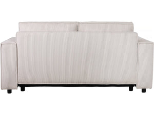 Divano letto in velluto a coste dritte "Montaigne S" - 3 posti - Beige