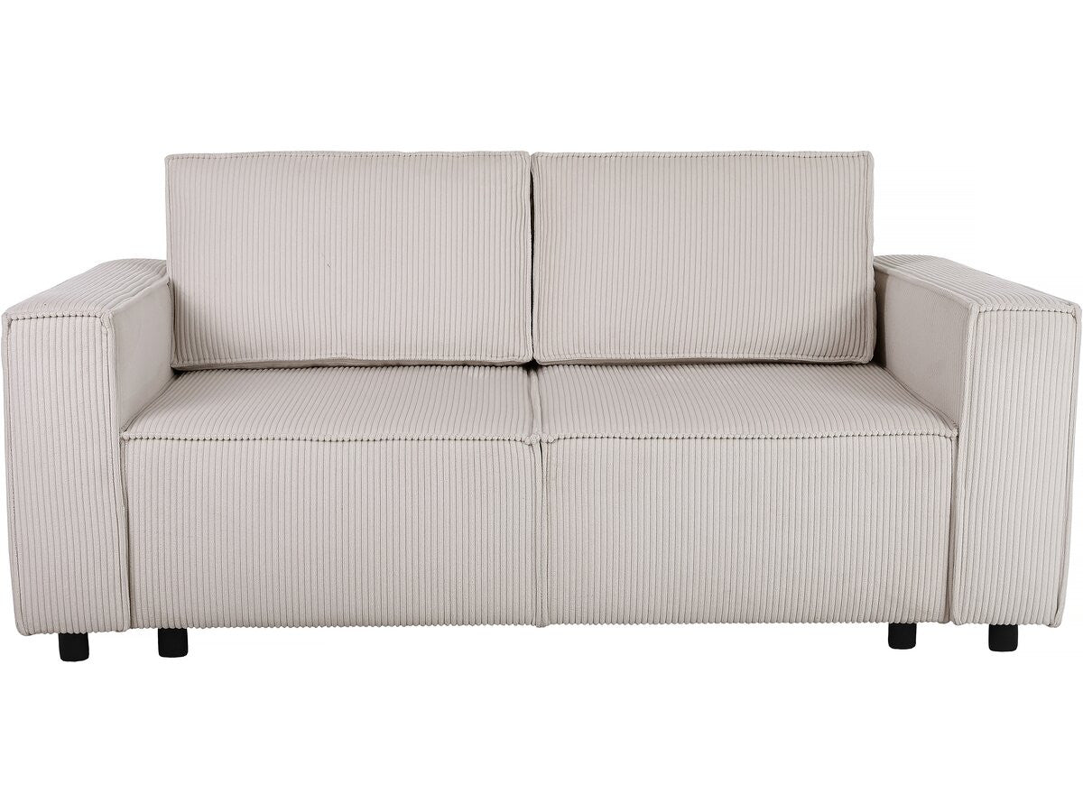 Divano letto in velluto a coste dritte "Montaigne S" - 3 posti - Beige