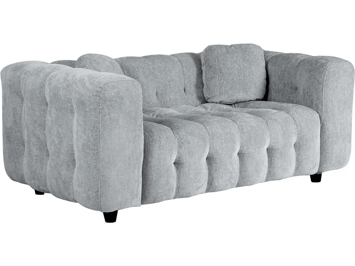 Divano dritto in tessuto ciniglia "Vendome" - 2 posti - Grigio