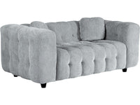 Divano dritto in tessuto ciniglia "Vendome" - 2 posti - Grigio