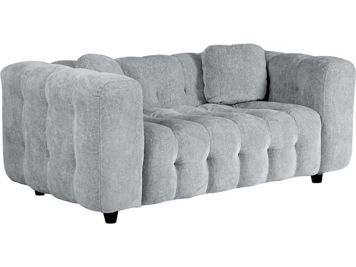 Divano dritto in tessuto ciniglia "Vendome" - 2 posti - Grigio