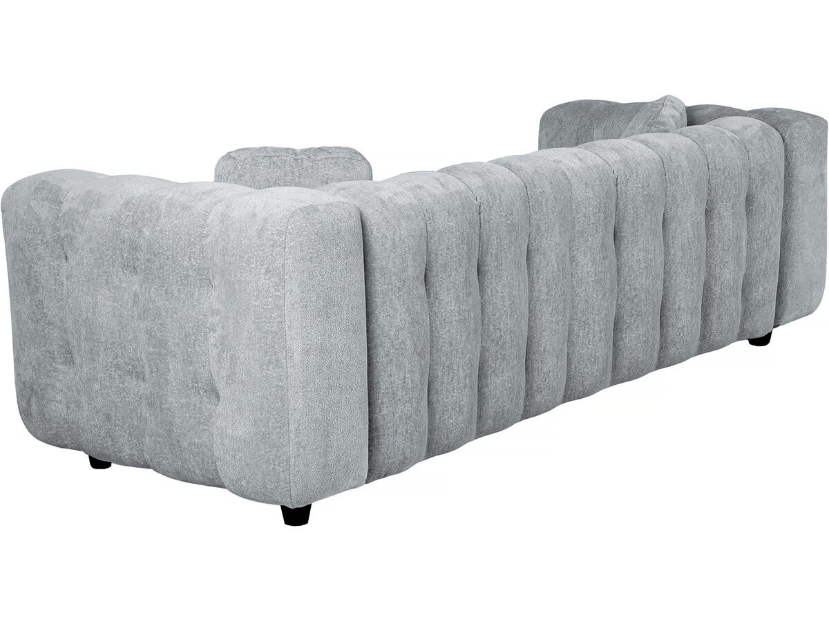 Divano dritto in tessuto ciniglia "Vendome" - 3 posti - Grigio