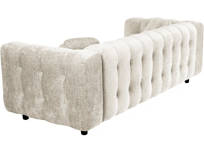 Divano dritto "Vendome" in tessuto ciniglia - 3 posti - Beige