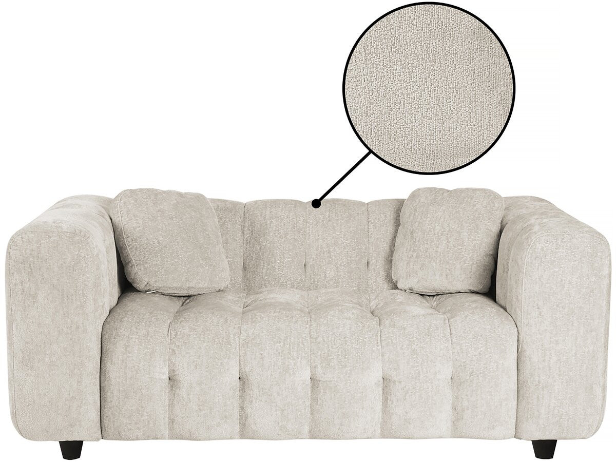 Divano dritto "Vendome" in tessuto di ciniglia - 2 posti - Beige