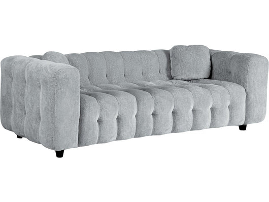 Divano dritto in tessuto ciniglia "Vendome" - 3 posti - Grigio