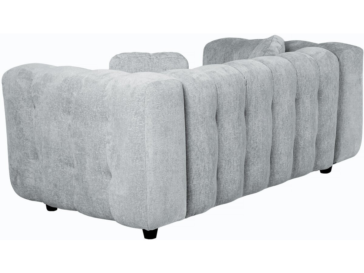 Divano dritto in tessuto ciniglia "Vendome" - 2 posti - Grigio