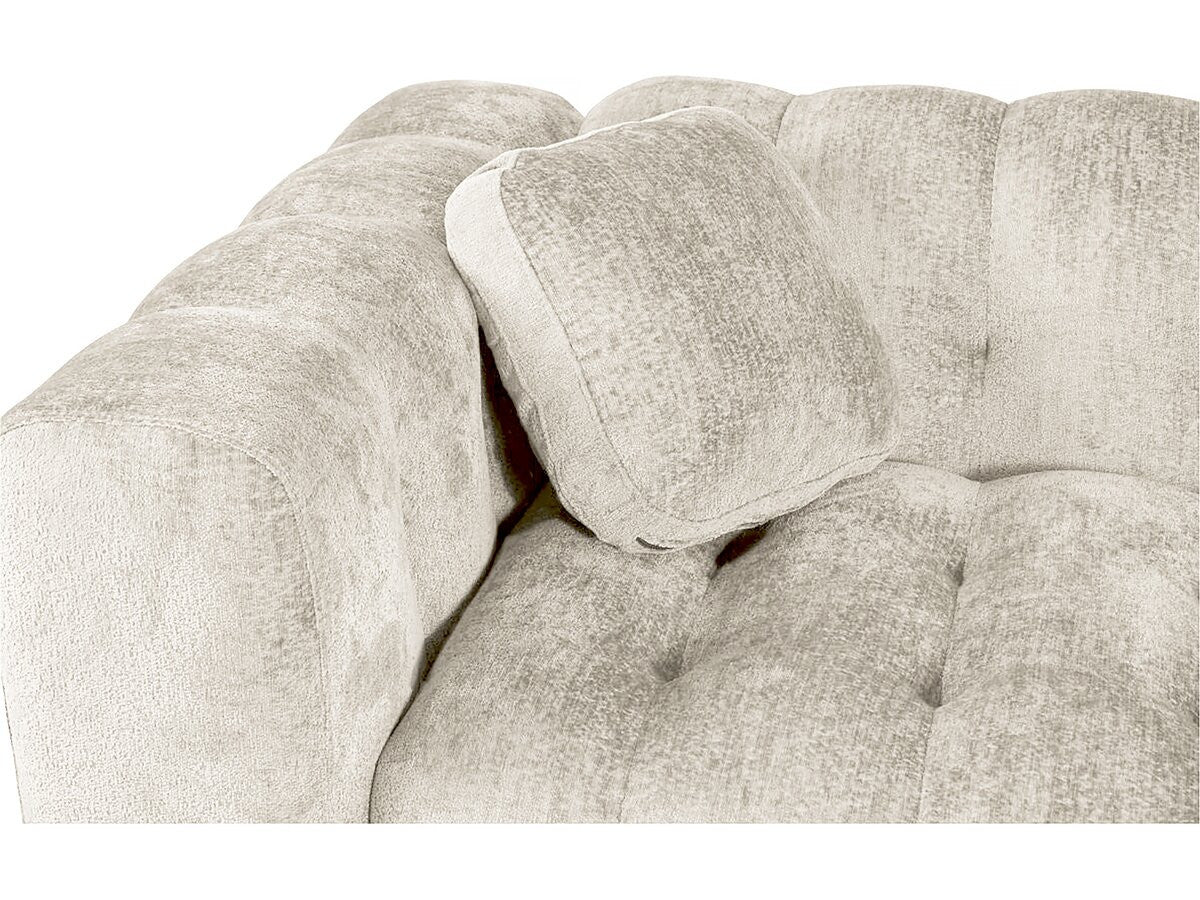 Divano dritto "Vendome" in tessuto ciniglia - 3 posti - Beige