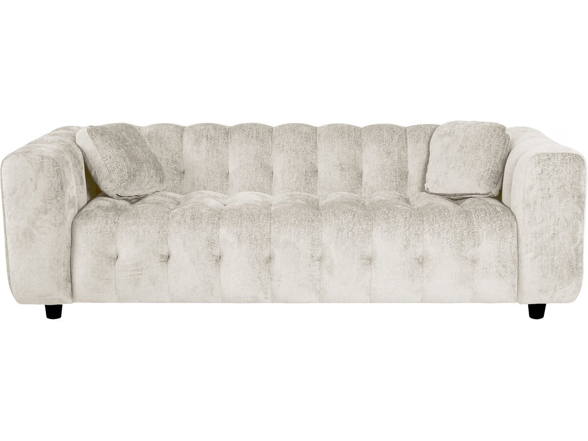 Divano dritto "Vendome" in tessuto ciniglia - 3 posti - Beige