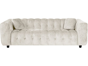 Divano dritto "Vendome" in tessuto ciniglia - 3 posti - Beige