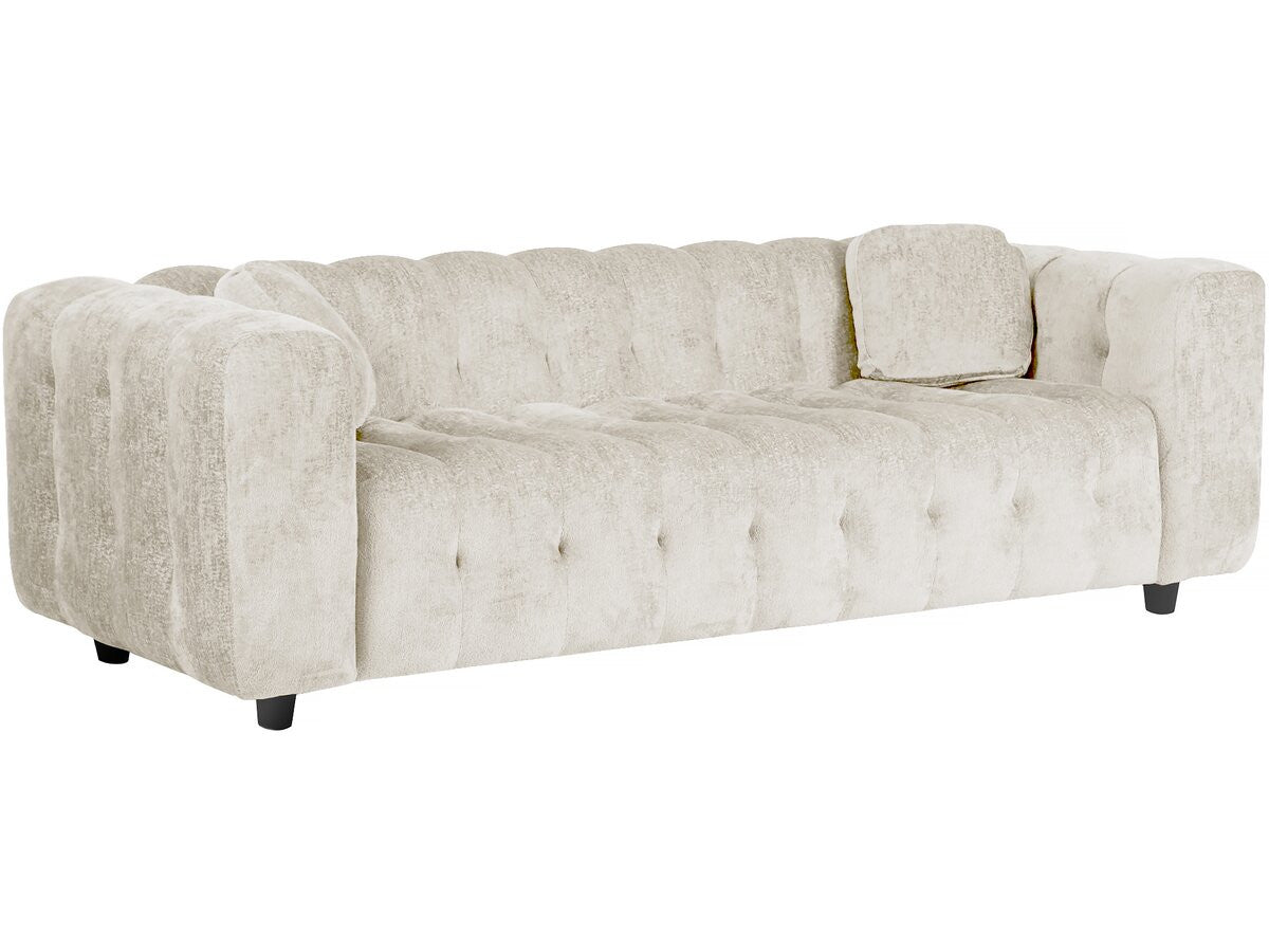 Divano dritto "Vendome" in tessuto ciniglia - 3 posti - Beige