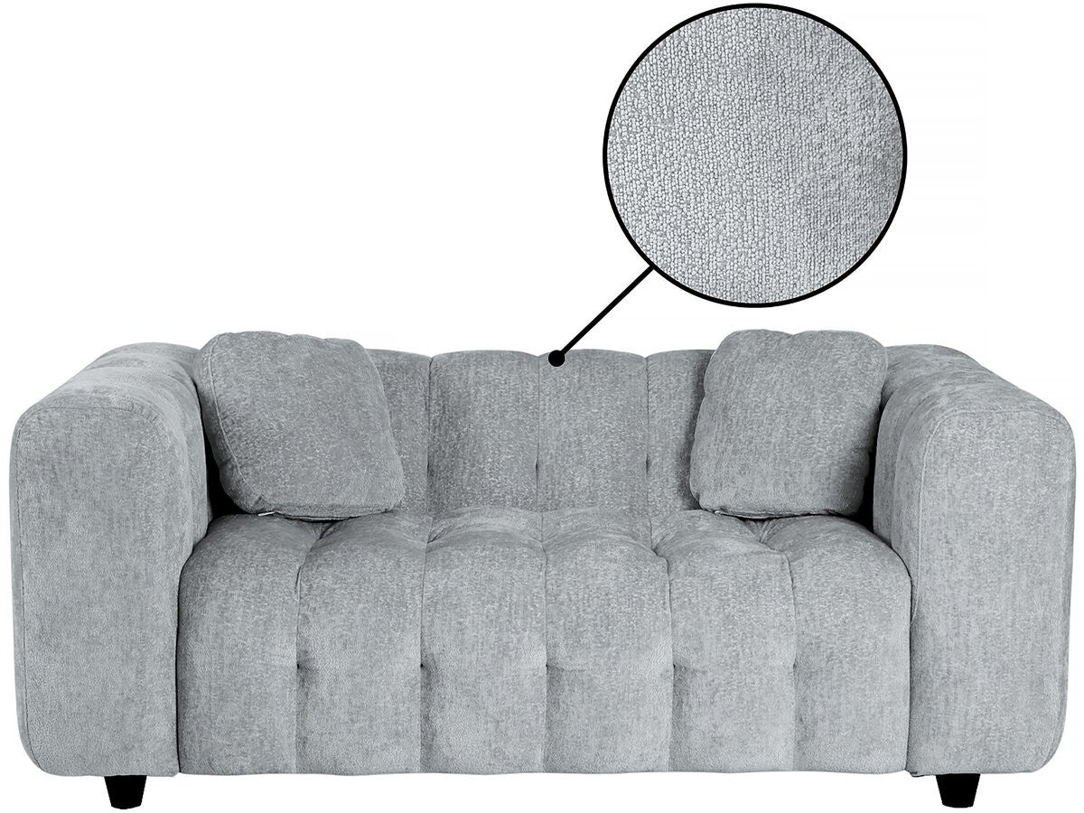 Divano dritto in tessuto ciniglia "Vendome" - 2 posti - Grigio