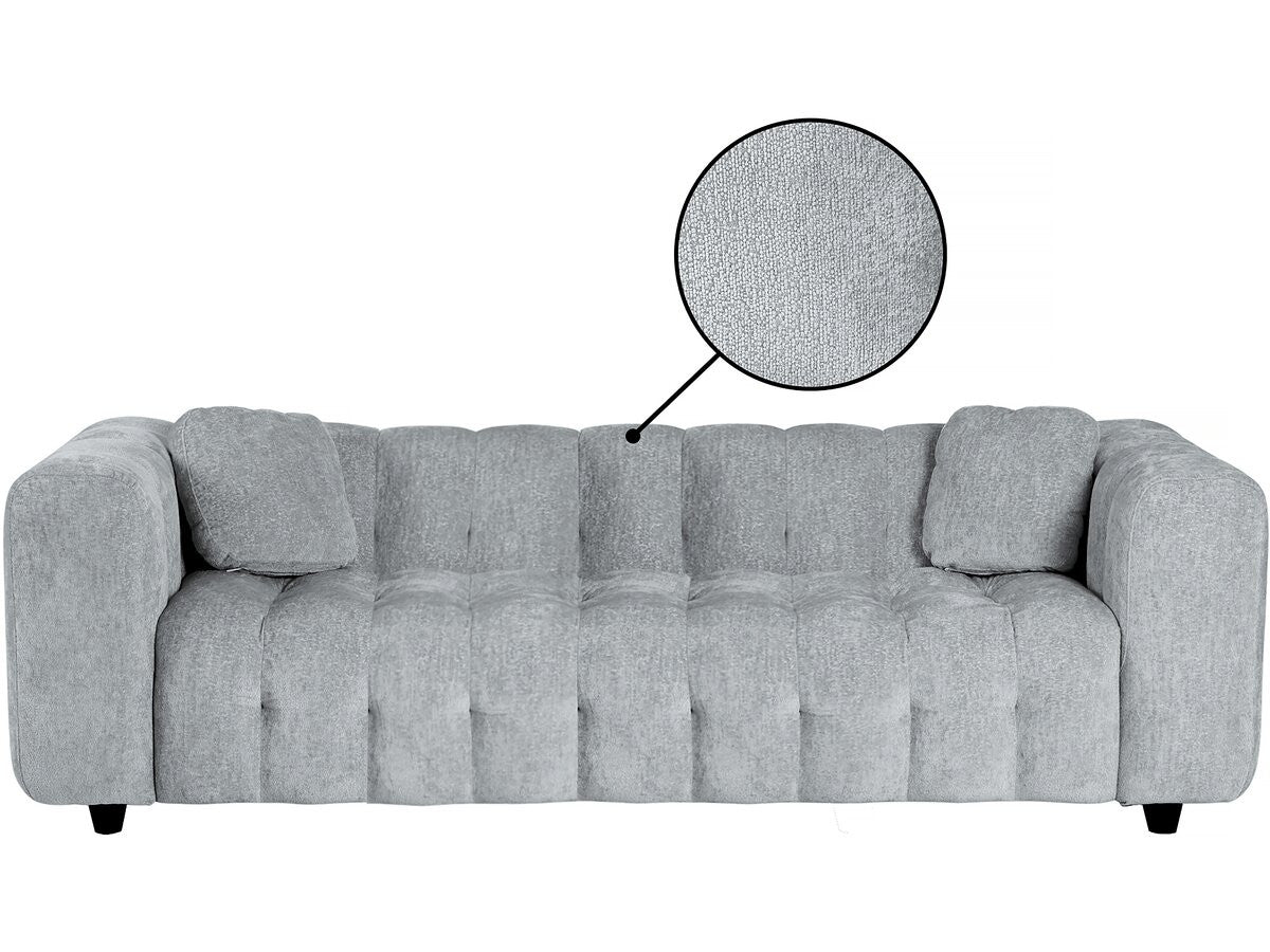 Divano dritto in tessuto ciniglia "Vendome" - 3 posti - Grigio