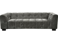 Divano dritto di design in tessuto ciniglia 3 posti "Foch" - Grigio