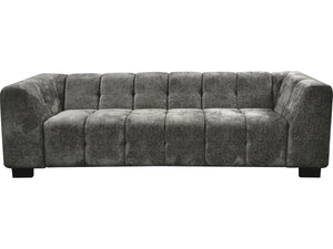 Divano dritto di design in tessuto ciniglia 3 posti "Foch" - Grigio