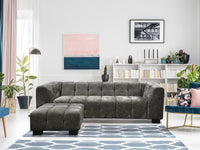 Divano dritto di design in tessuto ciniglia 3 posti "Foch" - Grigio