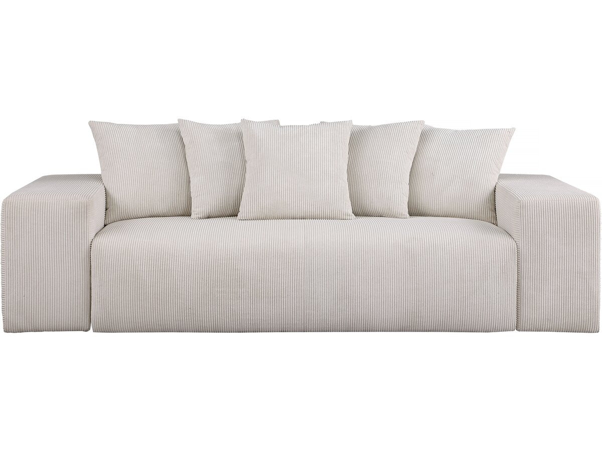 Divano fisso a 3 posti "Rivoli" in velluto a coste - Beige