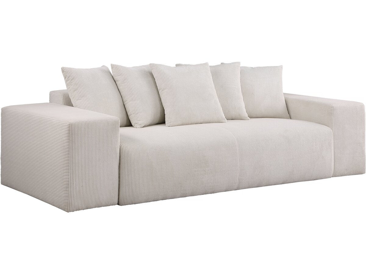 Divano fisso a 3 posti "Rivoli" in velluto a coste - Beige