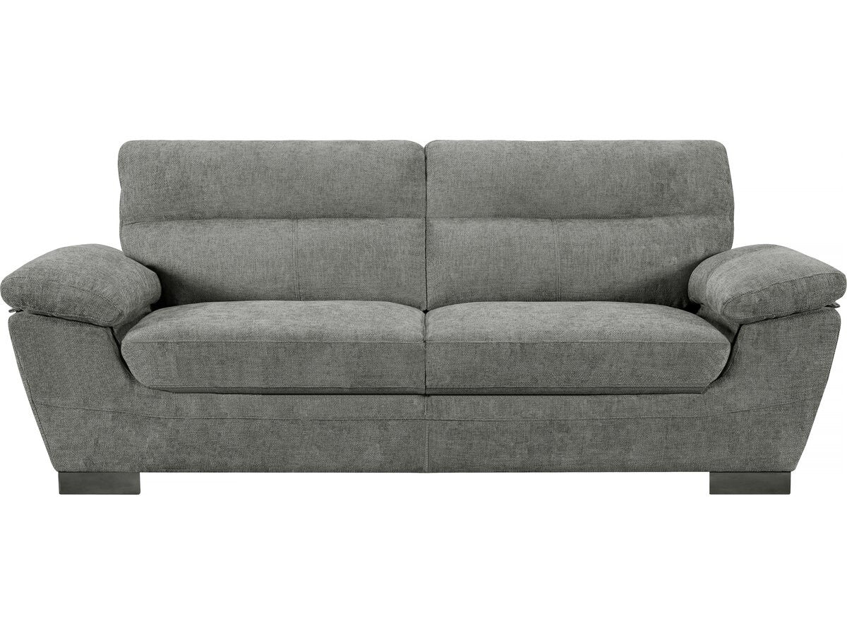 Divano fisso in tessuto "Dallas" - 210 X 88 X 90 cm - 3 posti - Grigio