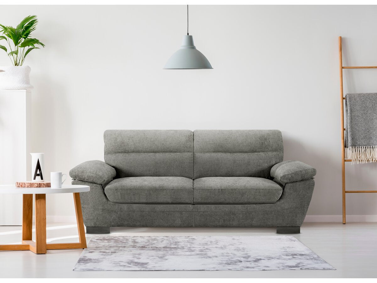 Divano fisso in tessuto "Dallas" - 210 X 88 X 90 cm - 3 posti - Grigio