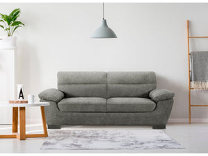 Divano fisso in tessuto "Dallas" - 210 X 88 X 90 cm - 3 posti - Grigio