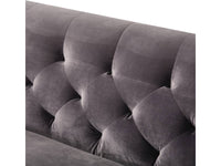 Divano fisso in velluto "Bruce" - 196 x 76 x 82 cm - 3 posti a sedere - Grigio